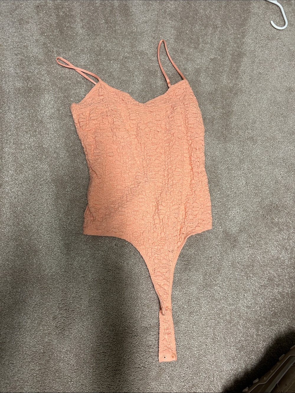 Elodie Peach Lace Bandeau Bodysuit